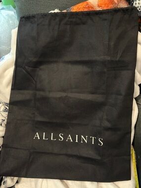 AllSaints Black Dust Bag with White Logo